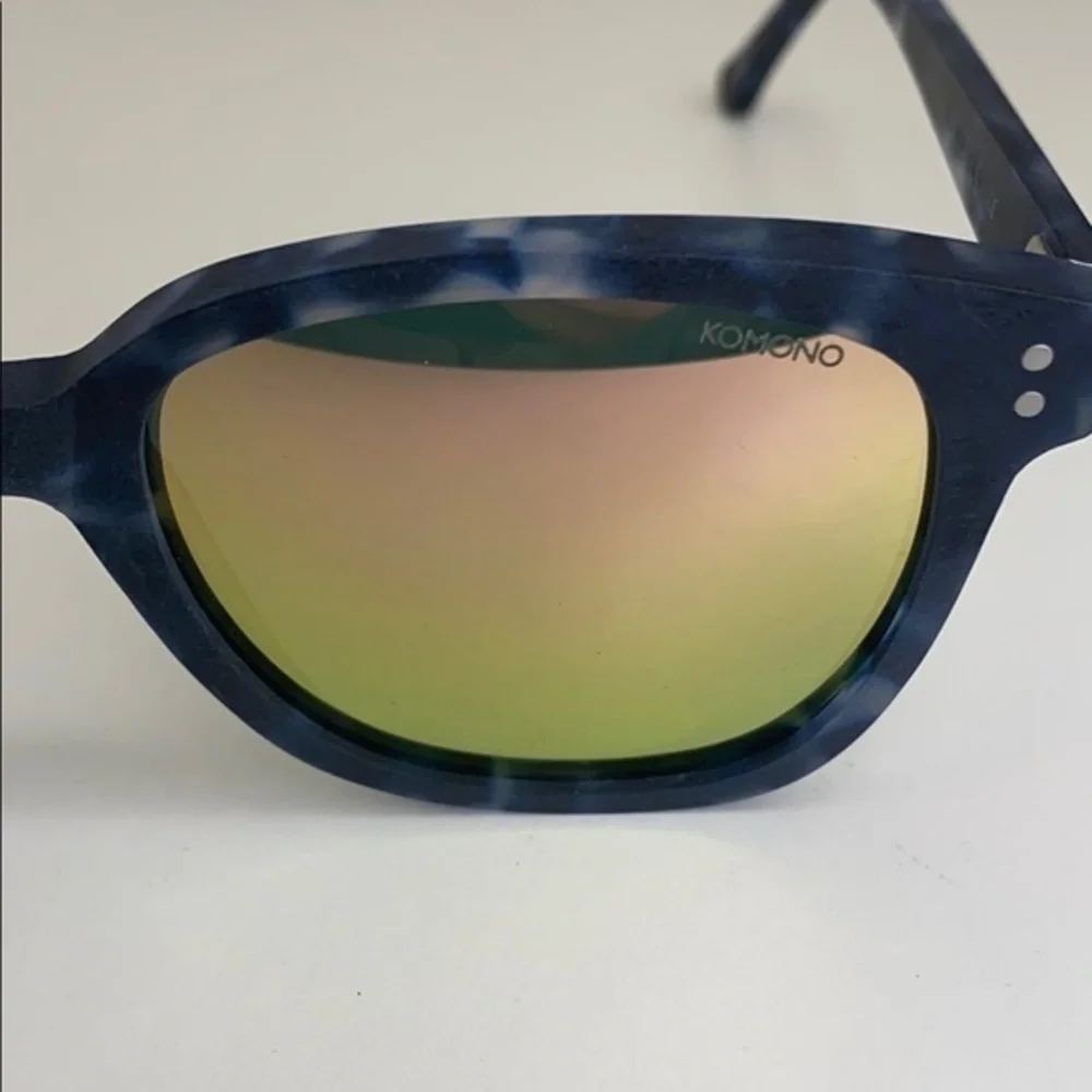 Komono Renee Sunglasses Matte Indigo Demi navy tortoise reflective